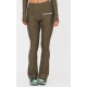 Khaki Cotton High Waist Flared Pants Khaki Cotton High Waist Flared Pants