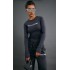 PRETTYLITTLETHING Charcoal Logo Print Long Sleeve Bodysuit