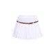 White Stretch Woven Belt Detail Pleated Mini Skirt White Stretch Woven Belt Detail Pleated Mini Skirt