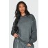 PRETTYLITTLETHING Washed Charcoal Premium Oversized Sweatshirt
