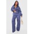 Shape Navy Washed Wide Leg Sweatpants