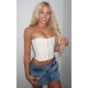 Cream Bandage Hook And Eye Structured Corset Cream Bandage Hook And Eye Structured Corset