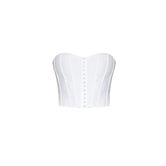 Cream Bandage Hook And Eye Structured Corset Cream Bandage Hook And Eye Structured Corset